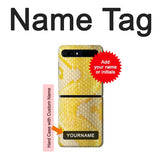Samsung Galaxy Galaxy Z Flip 5G Hard Case Yellow Snake Skin with custom name