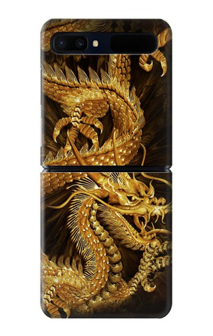Samsung Galaxy Galaxy Z Flip 5G Hard Case Chinese Gold Dragon Printed