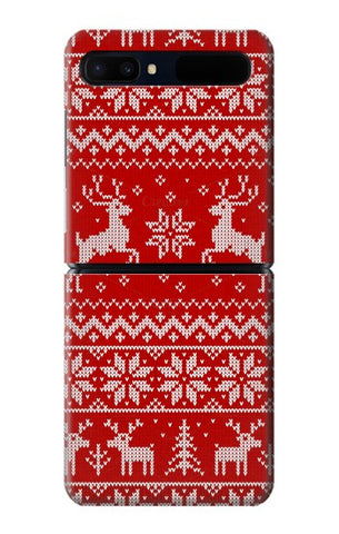 Samsung Galaxy Galaxy Z Flip 5G Hard Case Christmas Reindeer Knitted Pattern