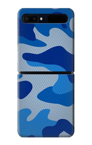 Samsung Galaxy Flip 5G Hard Case Army Blue Camouflage