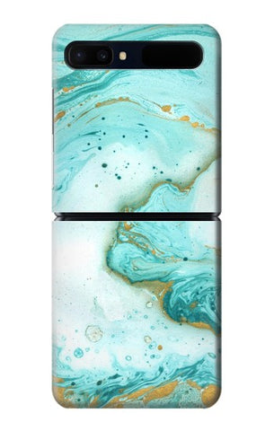 Samsung Galaxy Galaxy Z Flip 5G Hard Case Green Marble Graphic Print