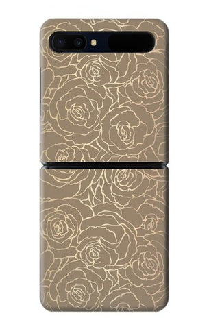 Samsung Galaxy Galaxy Z Flip 5G Hard Case Gold Rose Pattern