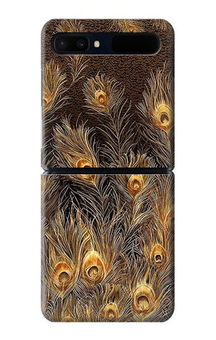 Samsung Galaxy Galaxy Z Flip 5G Hard Case Gold Peacock Feather
