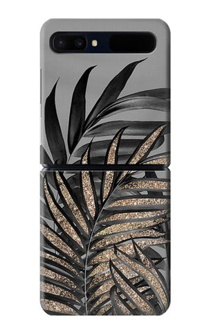 Samsung Galaxy Galaxy Z Flip 5G Hard Case Gray Black Palm Leaves