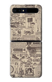 Samsung Galaxy Galaxy Z Flip 5G Hard Case Retro Vintage Paper