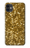 iPhone 11 Hard Case Gold Glitter Graphic Print