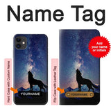 iPhone 11 Hard Case Wolf Howling Million Star with custom name