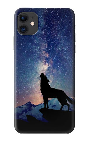 iPhone 11 Hard Case Wolf Howling Million Star