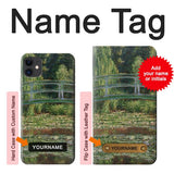 iPhone 11 Hard Case Claude Monet Footbridge and Water Lily Pool with custom name