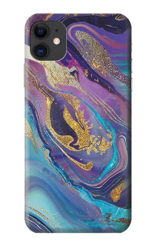 iPhone 11 Hard Case Colorful Abstract Marble Stone