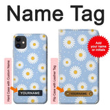 iPhone 11 Hard Case Daisy Flowers Pattern with custom name