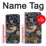 iPhone 11 Hard Case William Morris Strawberry Thief Fabric with custom name