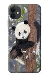 iPhone 11 Hard Case Cute Baby Panda Snow Painting