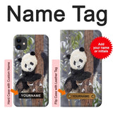 iPhone 11 Hard Case Cute Baby Panda Snow Painting with custom name