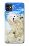 iPhone 11 Hard Case Arctic Polar Bear in Love with Seal Paint