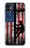 iPhone 11 Hard Case Electrician Lineman American Flag