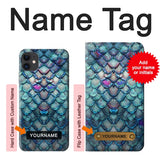 iPhone 11 Hard Case Mermaid Fish Scale with custom name