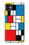 iPhone 11 Hard Case Piet Mondrian Line Art Composition