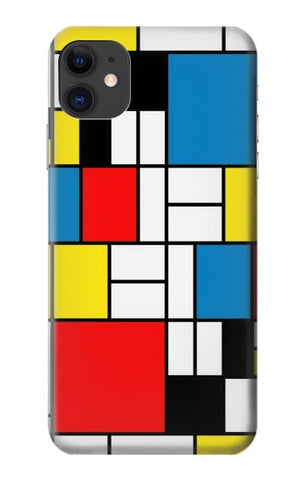 iPhone 11 Hard Case Piet Mondrian Line Art Composition