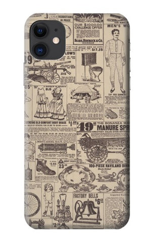 iPhone 11 Hard Case Retro Vintage Paper