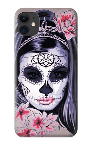 iPhone 11 Hard Case Sugar Skull Steam Punk Girl Gothic