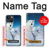 iPhone 13 Hard Case Polar Bear Family Arctic with custom name