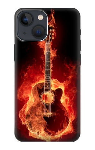 iPhone 13 Hard Case Fire Guitar Burn
