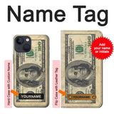 iPhone 13 Hard Case Money Dollars with custom name