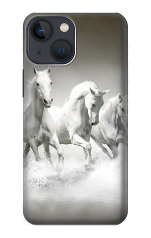 iPhone 13 Hard Case White Horses