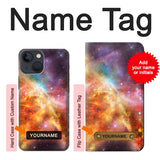 iPhone 13 Hard Case Nebula Rainbow Space with custom name