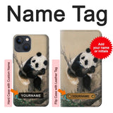 iPhone 13 Hard Case Panda Fluffy Art Painting with custom name
