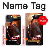 iPhone 13 Hard Case Red Wine Bottle And Glass with custom name