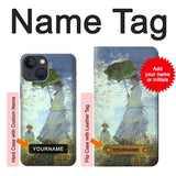 iPhone 13 Hard Case Claude Monet Woman with a Parasol with custom name