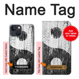 iPhone 13 Hard Case Yin Yang Wood with custom name