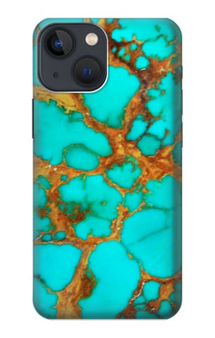 iPhone 13 Hard Case Aqua Copper Turquoise Gems