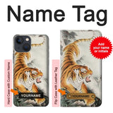 iPhone 13 Hard Case Chinese Tiger Tattoo Painting with custom name