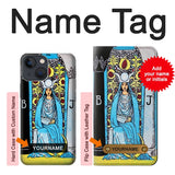 iPhone 13 Hard Case The High Priestess Vintage Tarot Card with custom name