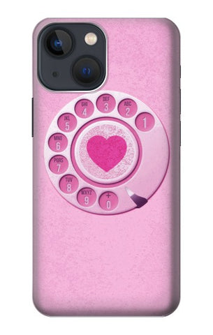 iPhone 13 Hard Case Pink Retro Rotary Phone
