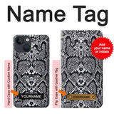 iPhone 13 Hard Case White Rattle Snake Skin with custom name