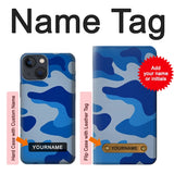 iPhone 13 Hard Case Army Blue Camouflage with custom name