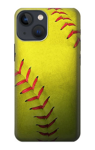 iPhone 13 Hard Case Yellow Softball Ball