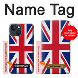 iPhone 13 Hard Case Flag of The United Kingdom with custom name