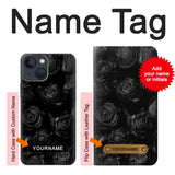 iPhone 13 Hard Case Black Roses with custom name