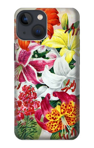 iPhone 13 Hard Case Retro Art Flowers