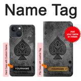 iPhone 13 Hard Case Black Ace Spade with custom name