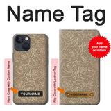 iPhone 13 Hard Case Gold Rose Pattern with custom name
