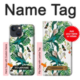 iPhone 13 Hard Case Leaf Life Birds with custom name