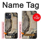 iPhone 13 Hard Case Marble Gold Graphic Printed with custom name