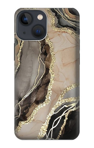 iPhone 13 Hard Case Marble Gold Graphic Printed