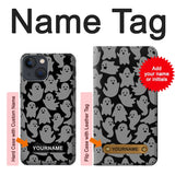 iPhone 13 Hard Case Cute Ghost Pattern with custom name